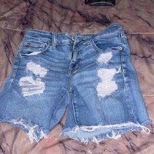 Distressed Denim Shorts